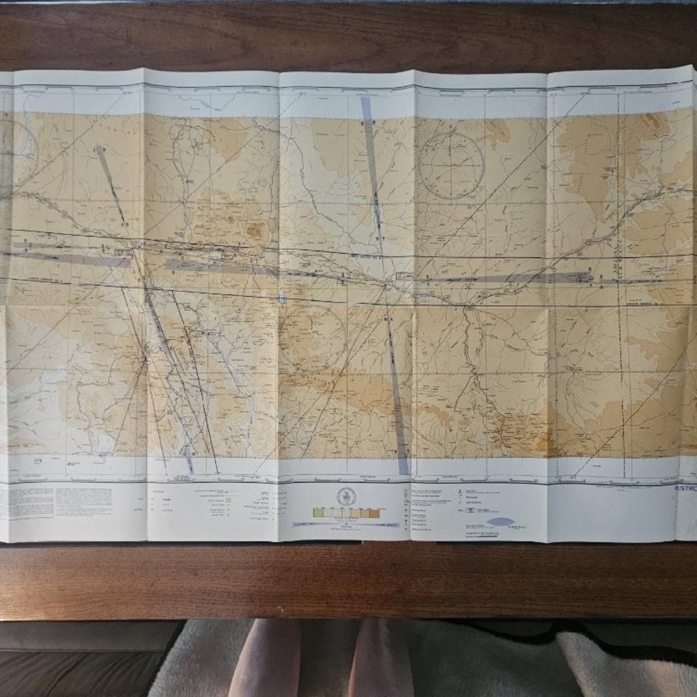 1943 WWII PRESCOTT (R-3) Sectional Aeronautical Chart Resricted